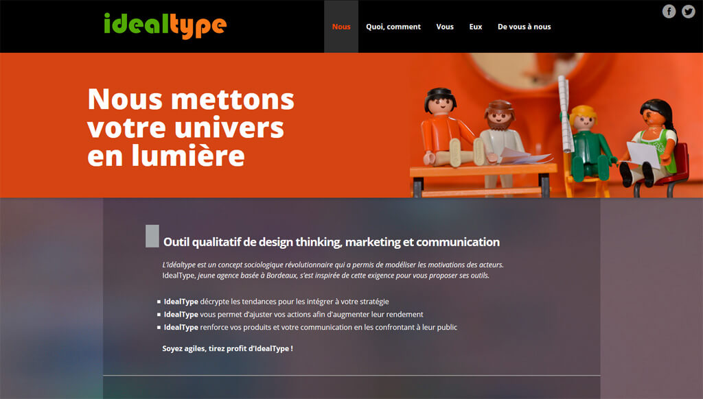 Site web IdealType agence marketing, communication et design thinking à Bordeaux - Création SyBprod