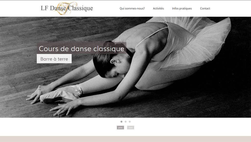 Site web LF Danse Classique professeur de danse à Toulouse - Création SyBprod