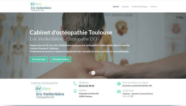 Vignette du site web Eric Vieilleribière Osteopathe