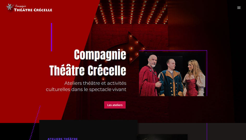 Site web Compagnie Théâtre Crécelle - Ateliers théâtre à Toulouse - Création SyBprod
